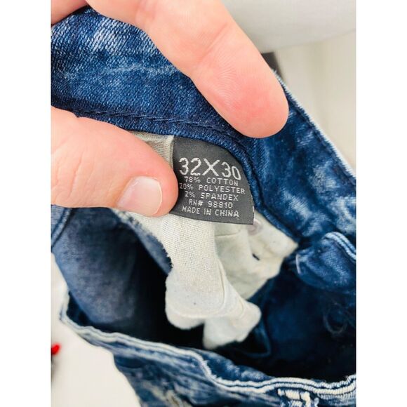 CR24 Men’s Jean’s Blue Denim Biker Skinny Denim Distillery Size 32 X 30 - Picture 6 of 7